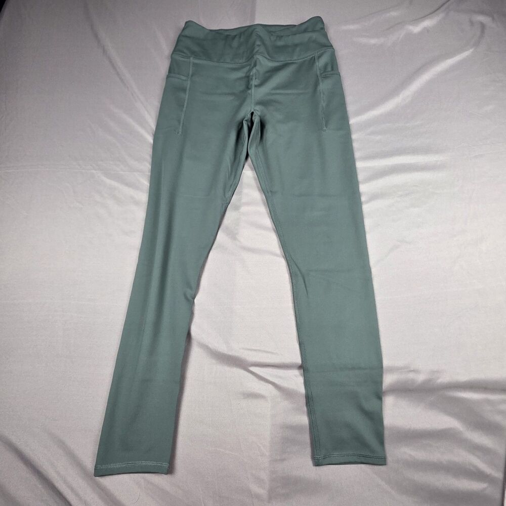 Maurices Ankle Leggings Women's Size Medium 2 Side Pockets Gray Green Color